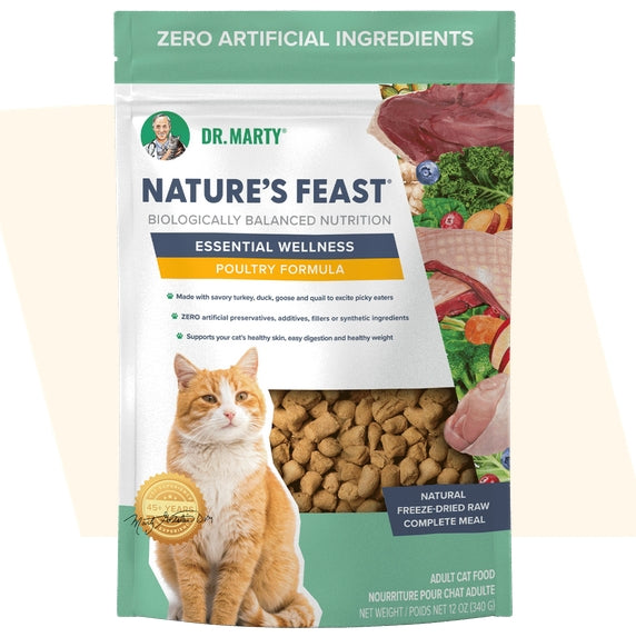 Dr. Marty Nature's Feast Essential Wellness Poultry Dry Cat Food 12 oz  Bag