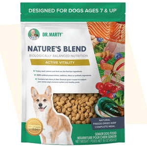 Dr. Marty Nature's Blend For Active Vitality Seniors Freeze Dried Raw Dog Food, 16 oz Bag